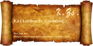 Kaltenbach Zsombor névjegykártya